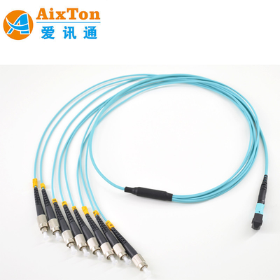 Cordo di patch in fibra di base ad alta densità MM OM3 MTP MPO 8 12 24 con connettori standard RL ≥30dB
