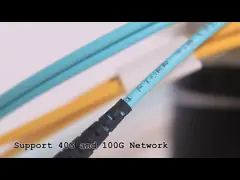 Cavo di toppa di fibra ottica dei centri 2.0mm di modo OM3 OM4 8/12/24 del cavo di toppa multi MTP-LC